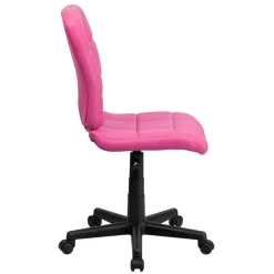 Alternative view of Pemberly Row Contemporary Mid Back Quilted Office Swivel Chair in Pink
