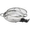 Aroma Gourmet AFP-1600S Steel Electric Skillet, Silver