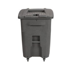 Alternative view of Toter 96 gal. Graystone Document Trash Can with Wheels and Hasp Lock (2 Standard Caster, 2 Stationary Wheels)