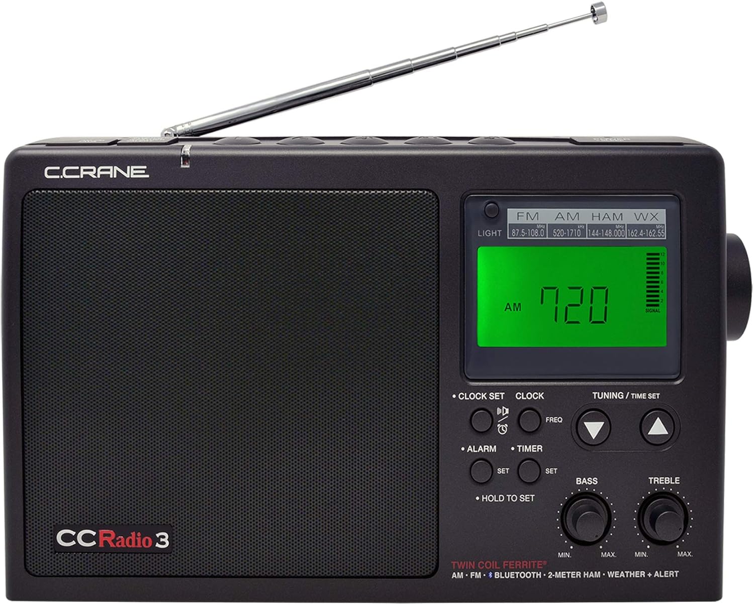 C. Crane CCRadio 3 Long Range Reception AM, FM, NOAA Weather Plus Alert and 2-Meter Ham Band Portable Digital Radio with Bluetooth - Image 2