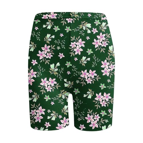 Women Workout Yoga Shorts High Waist 8 Biker No Front Seam Cream Floral Print Athletic Shorts Bike Short with Pockets - Image 4