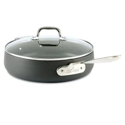 All-Clad E7853364 HA1 Hard Anodized Nonstick Dishwasher Safe PFOA Free Saute Pan Cookware, 4-Quart, Black