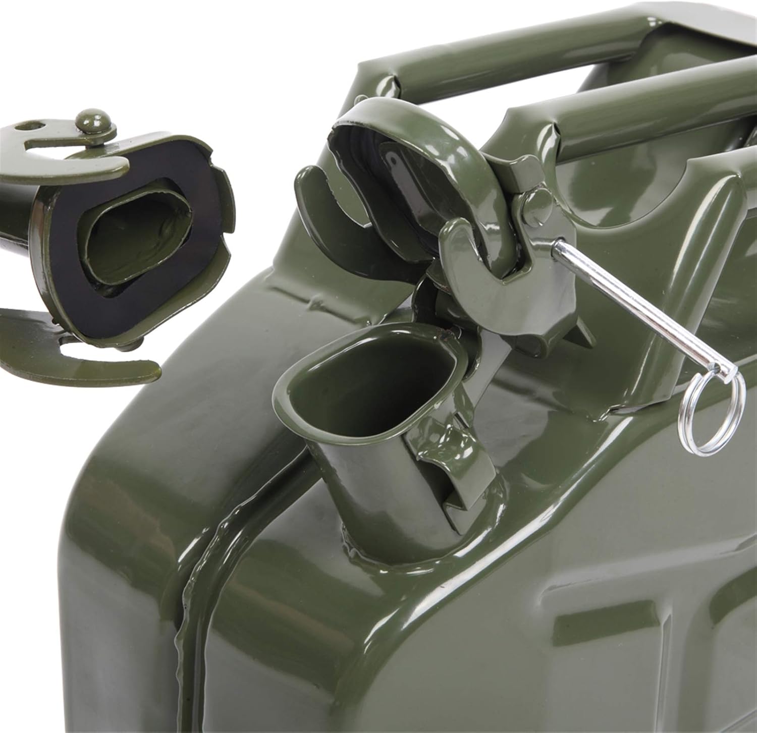 Portable 10L 2.5 Gallon Metal Gas-Fuel Cold-rolled Plate-Diesel Tank Bucket with Pipe US(Green 1) - Image 3