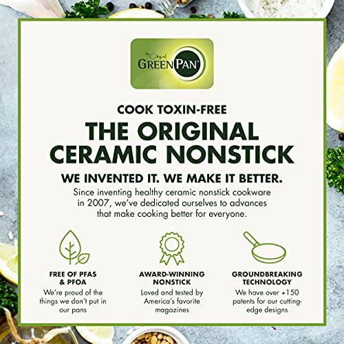 GreenPan Chatham Hard Anodized Healthy Ceramic Nonstick, 12 Frying Pan Skillet with Lid, PFAS-Free, Dishwasher Safe, Oven Safe, Gray - Image 4