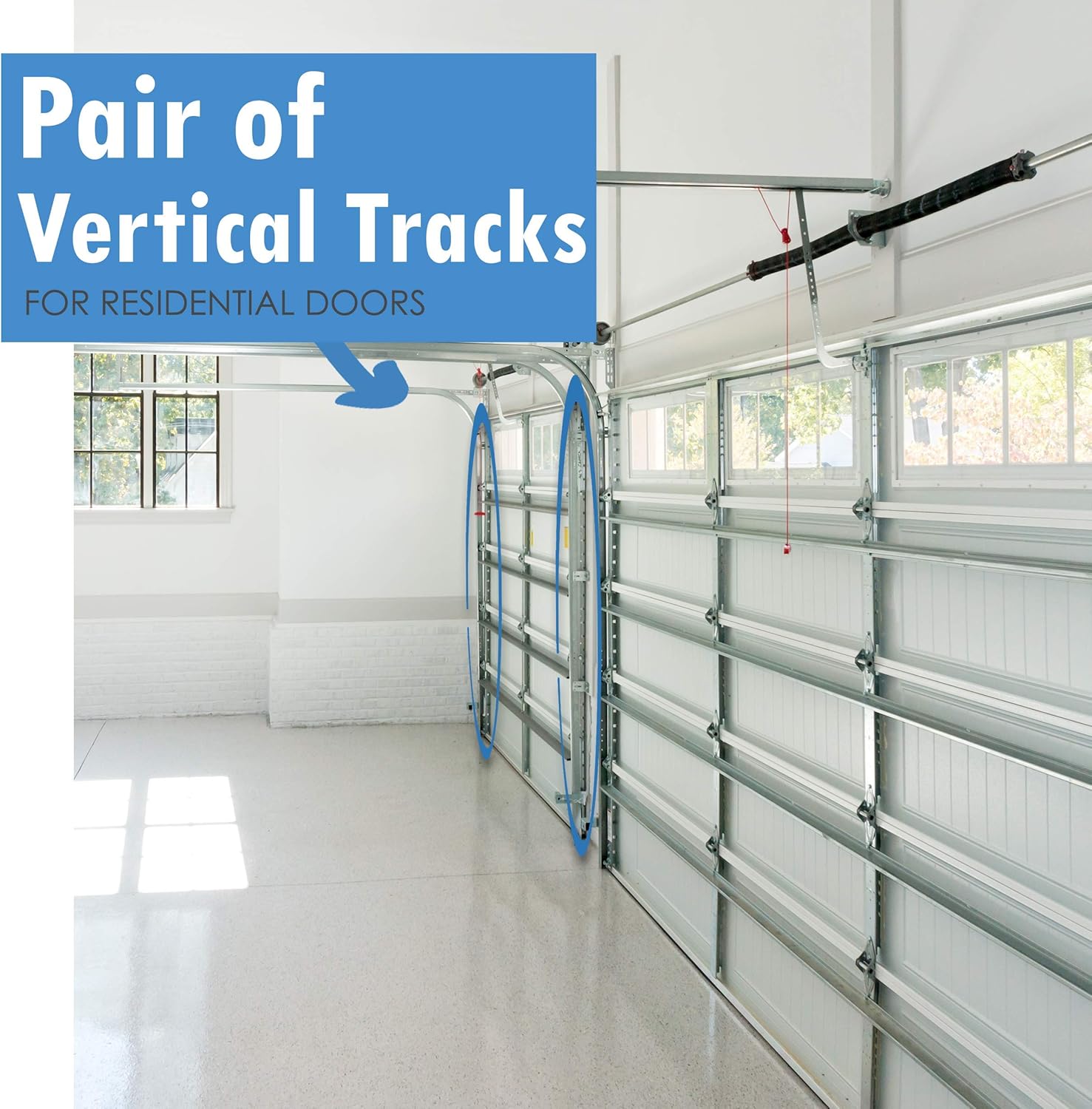 Garage Door Vertical Track Replacement ?C Set of Left and Right for 7 Foot Tall – Garage Door Rails Galvanized Steel Hardware Door Rails for Residential/Light Commercial Side Tracks for 2-inch Rollers - Image 2