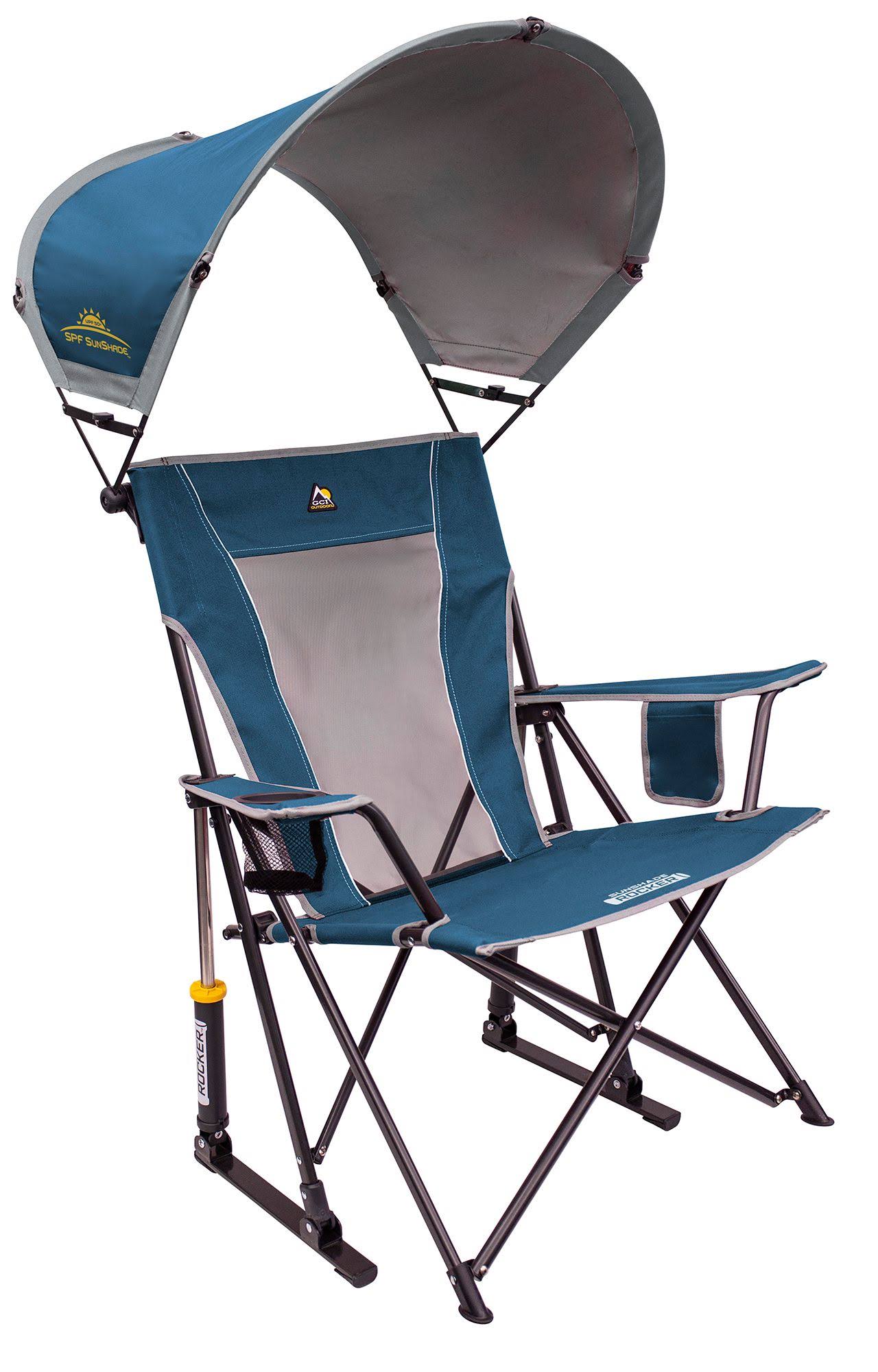 GCI Outdoor Sunshade Comfort Pro Rocker Chair, Blue
