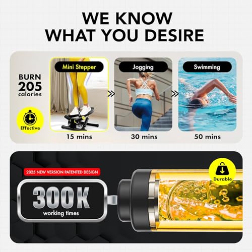 Mini Twist Stepper, Stepper Machine with 330LBS Weight Capacity, Mini Stepper for Full Body Workout, Adjustable Step Height, Smooth and Quiet, Step Machine for Men Women - Image 4