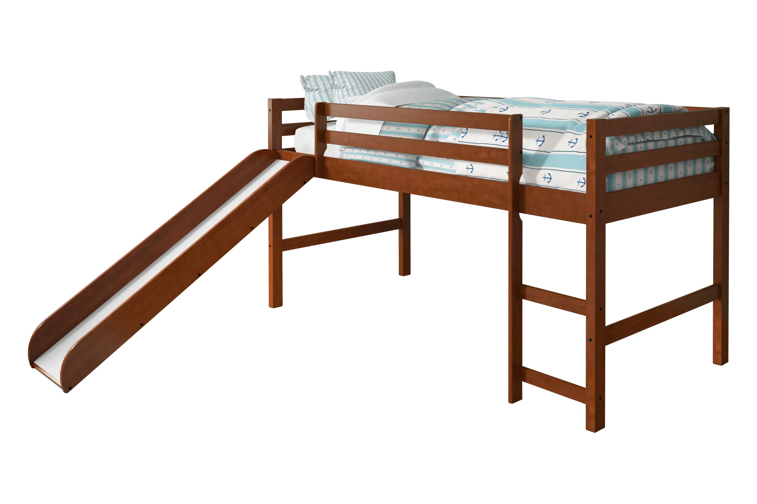 Donco Kids Twin Solid Wood Mission Low Loft Bed in Espresso - Image 3
