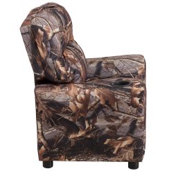 Alternative view of Emma and Oliver Camouflaged Fabric Kids Recliner with Cup Holder