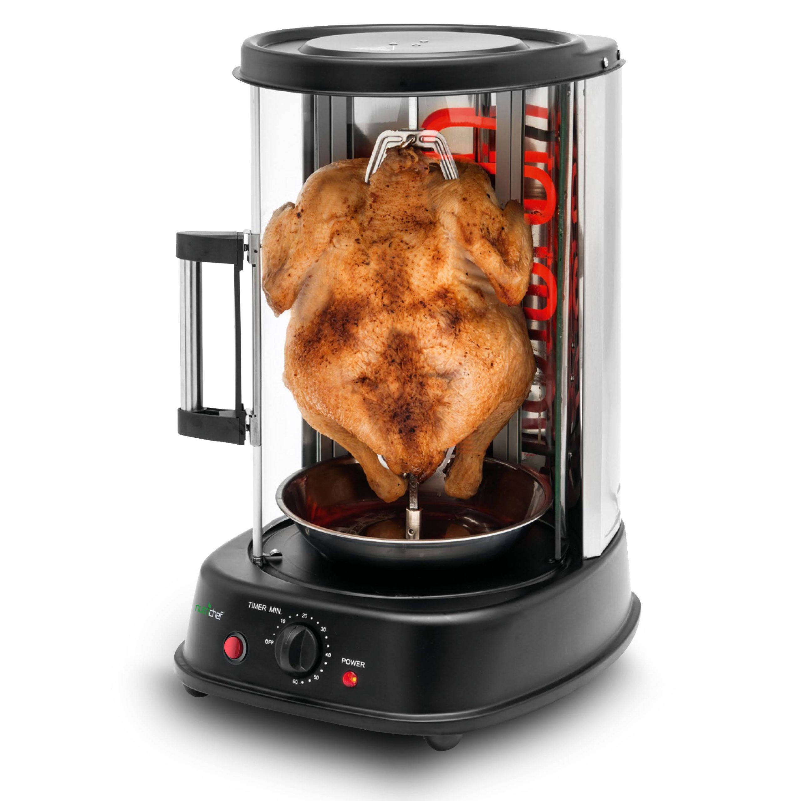 Nutrichef Vertical Rotisserie Oven – Rotating Kebob Cooker, Black