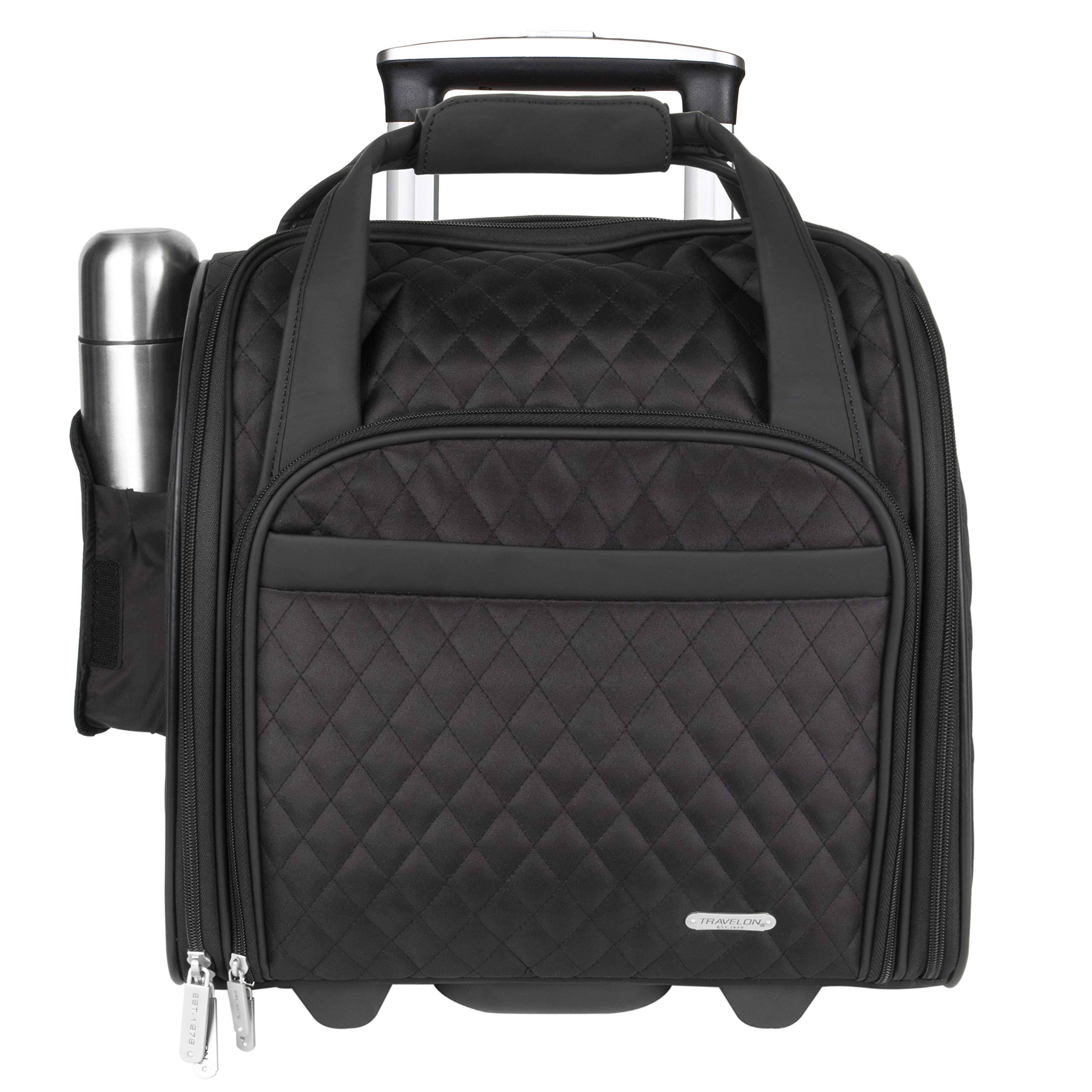Travelon Wheeled Underseat Carry-On with Back Up Bag Black