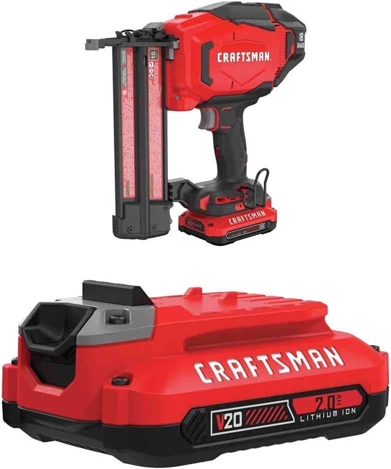CRAFTSMAN V20 Cordless Brad Nailer Kit, 18GA (CMCN618C1)