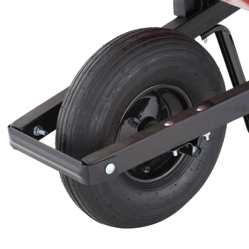 True Temper 4 Cu. ft. Poly Wheelbarrow, Red PW4UT24 - Image 2