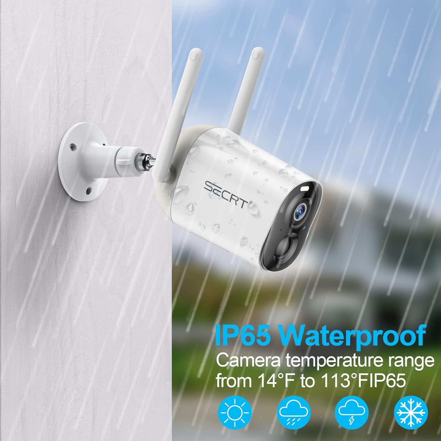 Wireless Outdoor Security Camera, SECRT Battery Powered 1080P WiFi Surveillance Cameras for Home Security System, Color Night Vision, Motion Detection, Siren Alarm and Spotlight, 2-Way-Talk,Waterproof - Image 6