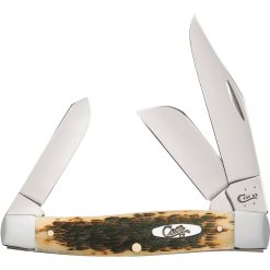 Case Large Stockman Amber Bone