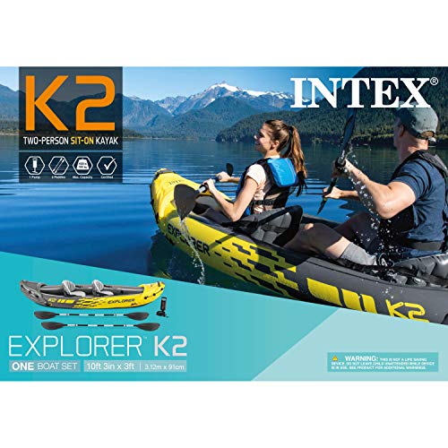 Intex Explorer K2 Kayak, 2-Person Inflatable Kayak Set with Aluminum Oars - Image 3