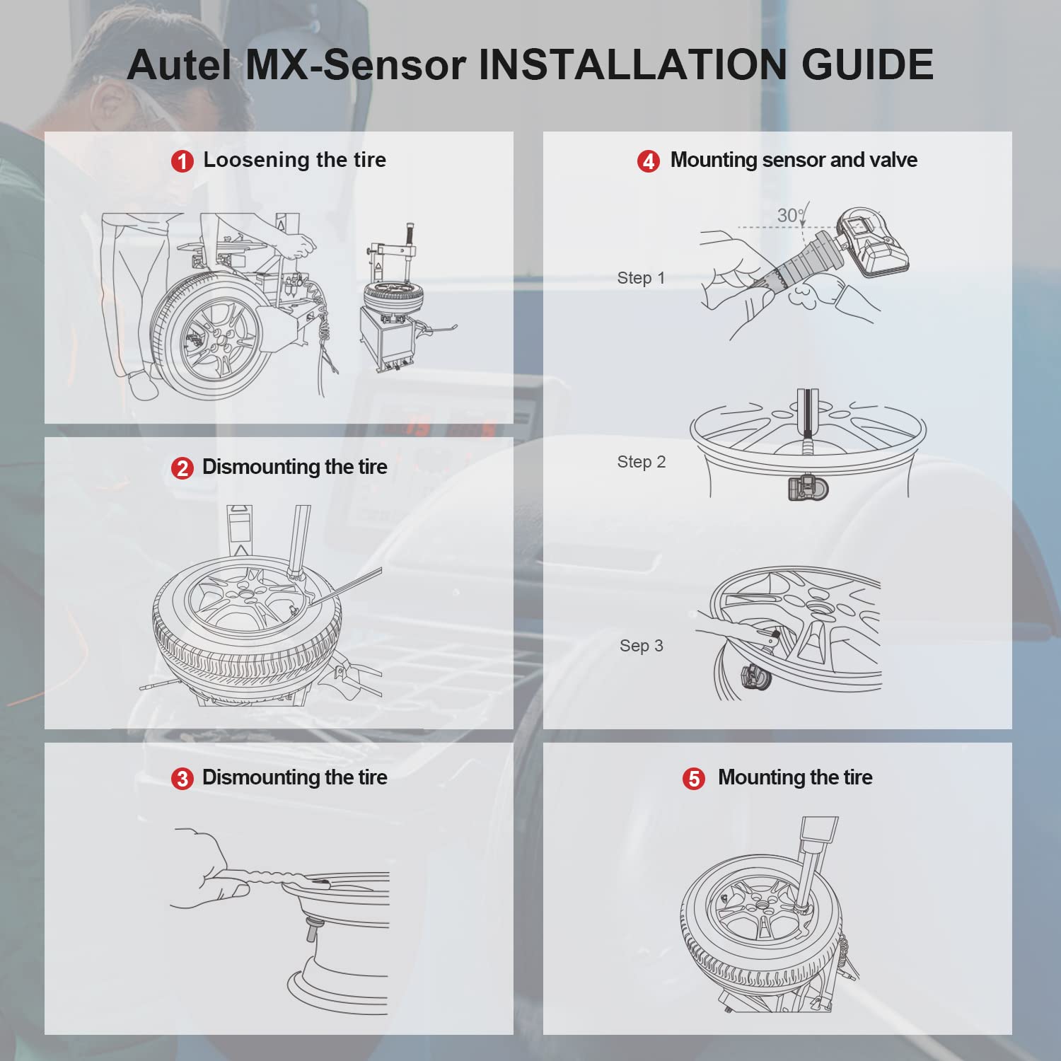 Autel TPMS Sensor MX-Sensor TPS218-315MHz+433MHz 2 in 1 Dual Frequency Replaced OEM Tire Pressure Sensor Universal Programmable Screw-in Sensor Sets of 4 (Rubber Valves) - Image 6