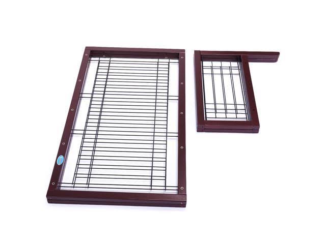 samnewrate Pet Fence Gate Free Standing Adjustable Dog Gate Solid Wood Construction Indoor - Image 5