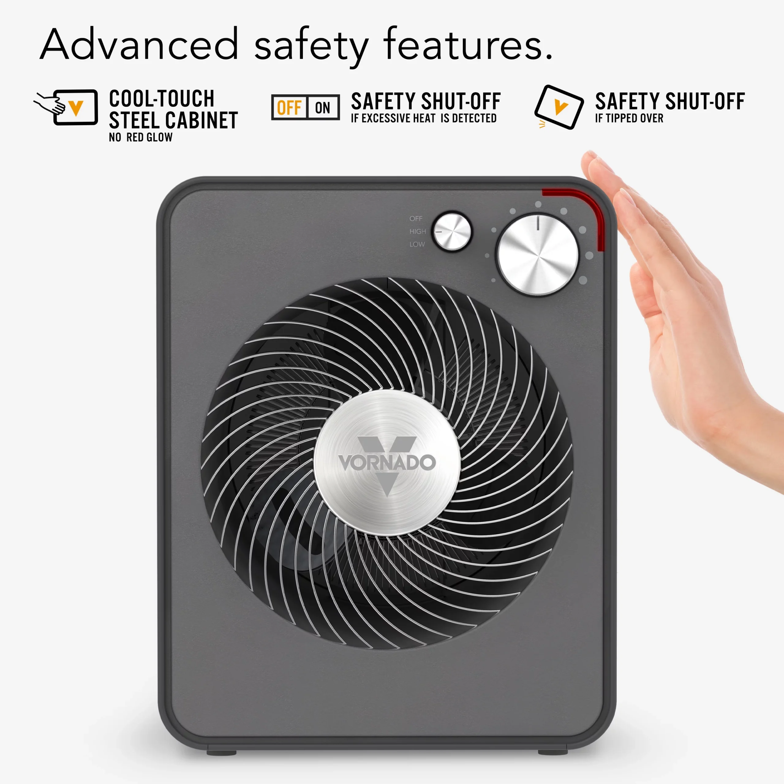 Vornado VMH300 Whole Room Vortex Metal Heater, Black (New) - Image 7