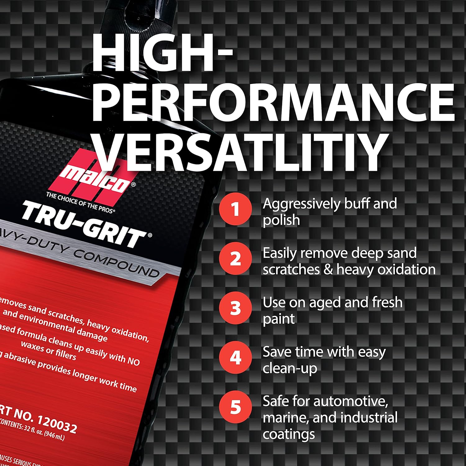Malco Tru Grit – Heavy Duty Buffing and Polishing Compound for Cars/Automotive Paint Correction and Detailing/Removes 1000-1500 Grit Sand Scratches / 1 Gallon (120001) - Image 4