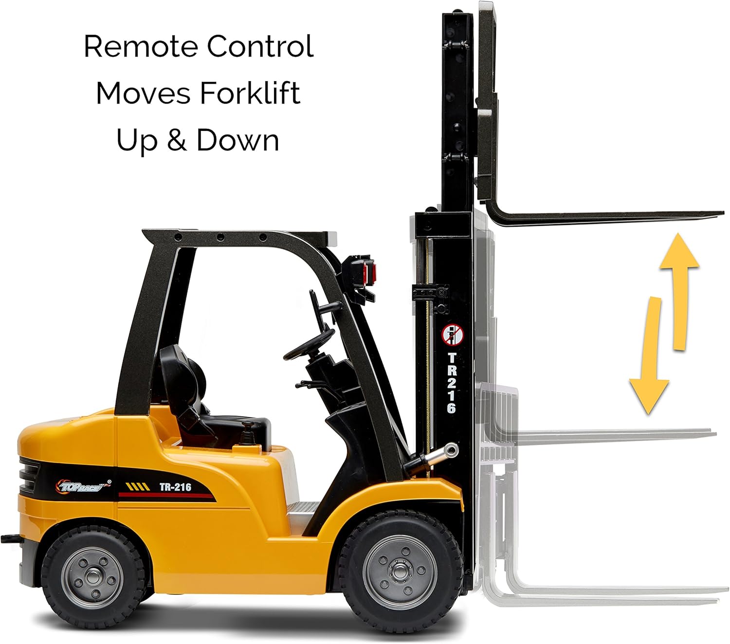 Top Race Jumbo Remote Control Forklift 13 Inch Tall, 8 Channel Full Functional Professional RC Forklift Construction Toys, High Powered Motors, 1:10 Scale – Heavy Metal – (TR-216) - Image 4