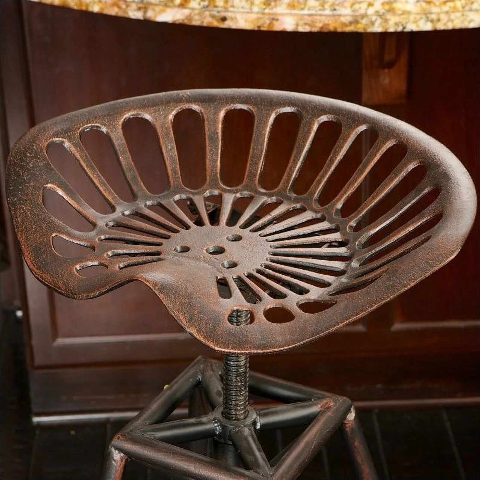 Noble House 26 Lawrence Saddle Bar Stool in Copper and Silver - Image 2