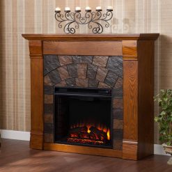 Jamestown 45.5 in. W Electric Fireplace in Salem Antique Oak