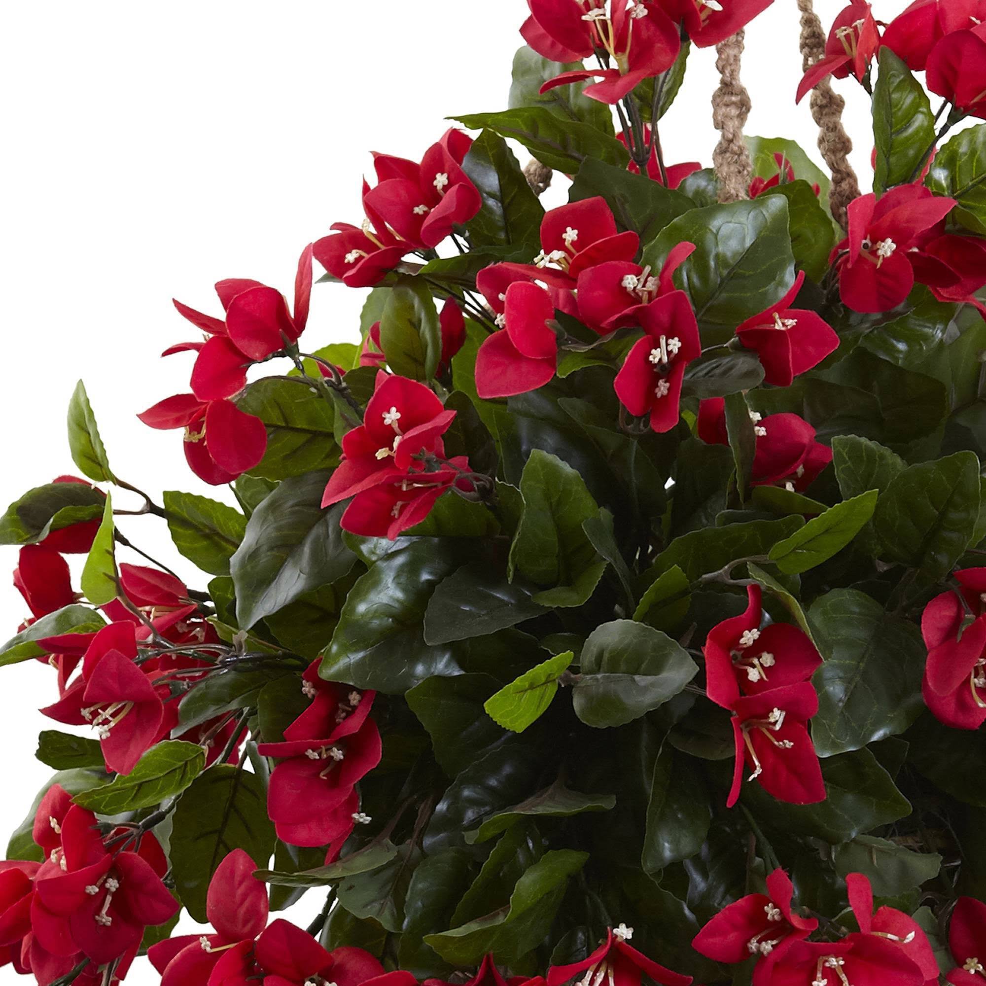 Nearly Natural Bougainvillea Hanging Basket UV Resistant (Indoor/Outdoor) Red - Image 2