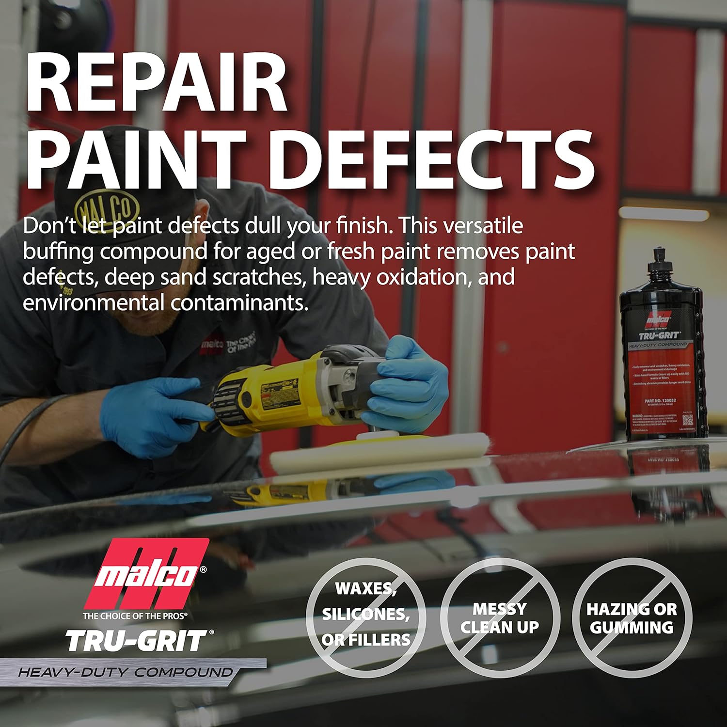 Malco Tru Grit – Heavy Duty Buffing and Polishing Compound for Cars/Automotive Paint Correction and Detailing/Removes 1000-1500 Grit Sand Scratches / 1 Gallon (120001) - Image 7