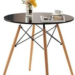 xrboomlife White Dining Table 31.5”u2013Small Round Modern Dining Room Table Kitchen Table Coffee Table – for 2 to 4 People