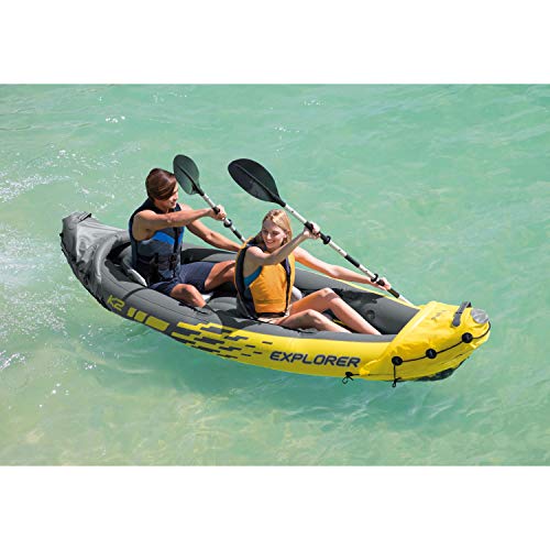 Intex Explorer K2 Kayak, 2-Person Inflatable Kayak Set with Aluminum Oars - Image 9