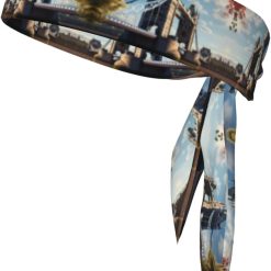 Sports Head Tie Made of Cotton Straps for Men & Women Moisture Wicking Athletic for Running, Gym, Working Out Historic Old Tower Bridge London Picture