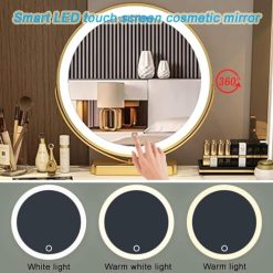 Alternative view of Dressing Table Bedroom Dresser Modern Dressing Table with Adjustable LED Lighted Mirror and Storage Drawer – 3 Color Lighting Modes,Makeup, Storage
