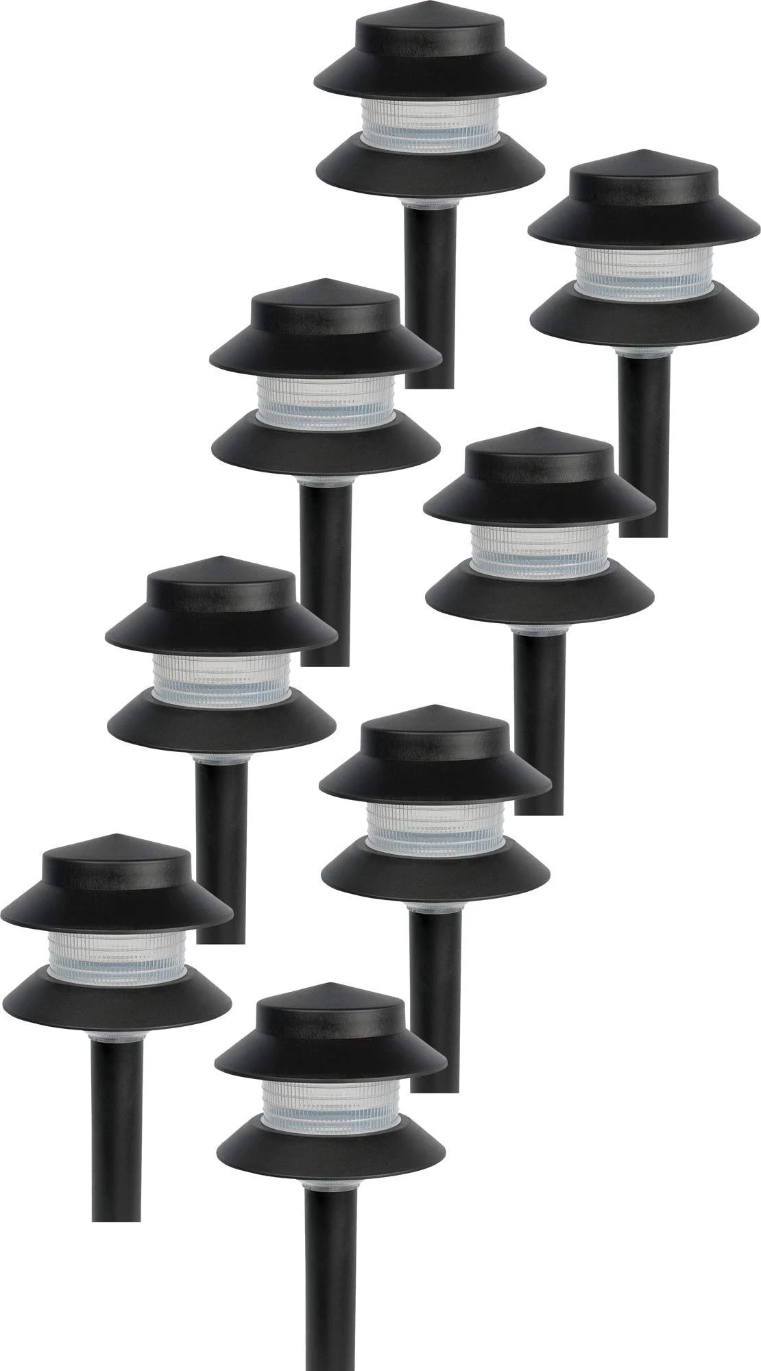 Paradise GL22627 Low Voltage Plastic 4W Path Light (Black, 8 Pack)