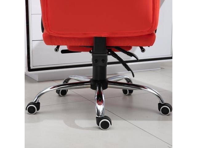 HOMCOM Reclining PU Leather Executive Home Office Chair with Footrest – Red - Image 10