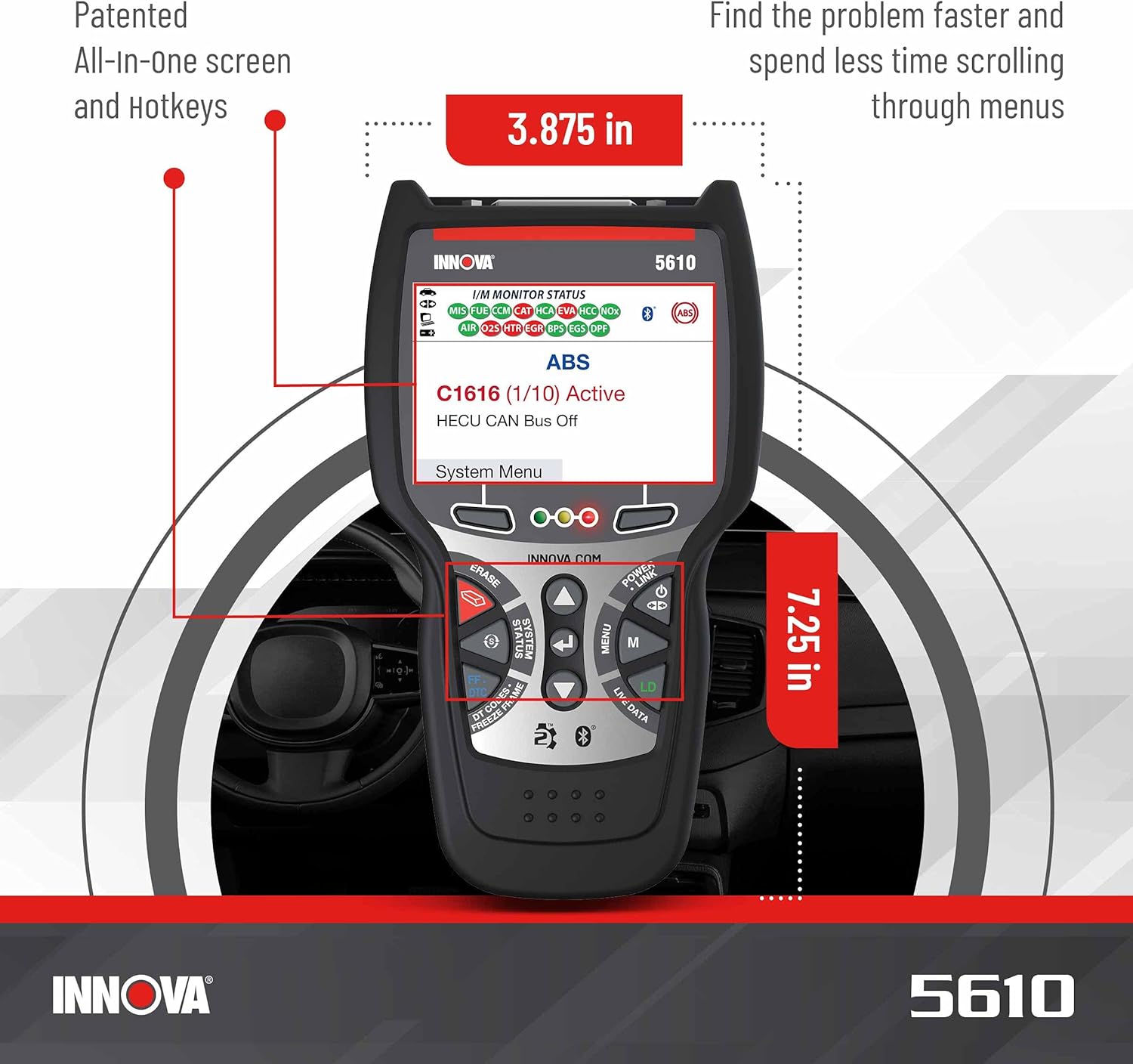 INNOVA 5610 – Newest 2022 OBD2 Diagnostic Code Scanner – BiDirectional System Test, Special Reset Function, All System Scan, Live Data - Image 6