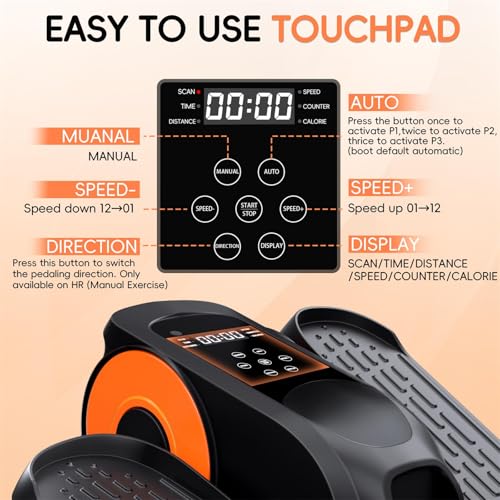 Under Desk Elliptical Machine,Morelax Ellipse Leg Exerciser for Seniors,Quiet & Portable Mini Electric Seated Pedal Exerciser & 12 Adjustable Speeds - Image 7