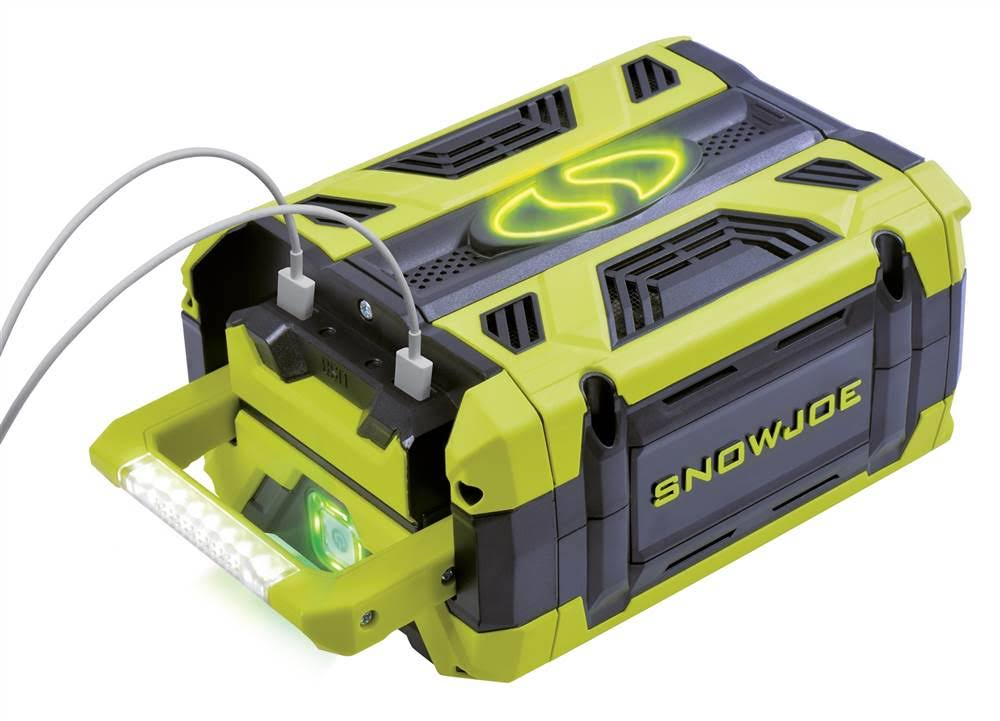 Snow Joe Sun Joe iON100V-5AMP Lithium-Ion Battery | 100-Volt | 5.0-Ah | Dual USB Ports for Advanced Smart Phone Charging - Image 2