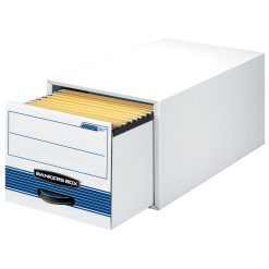 Alternative view of Bankers Box Stor/Drawer Steel Plus Storage Box Letter White/Blue 6/Carton