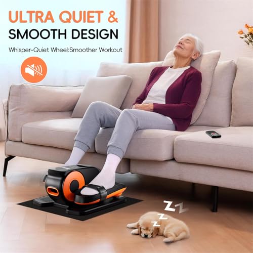 Under Desk Elliptical Machine,Morelax Ellipse Leg Exerciser for Seniors,Quiet & Portable Mini Electric Seated Pedal Exerciser & 12 Adjustable Speeds - Image 5