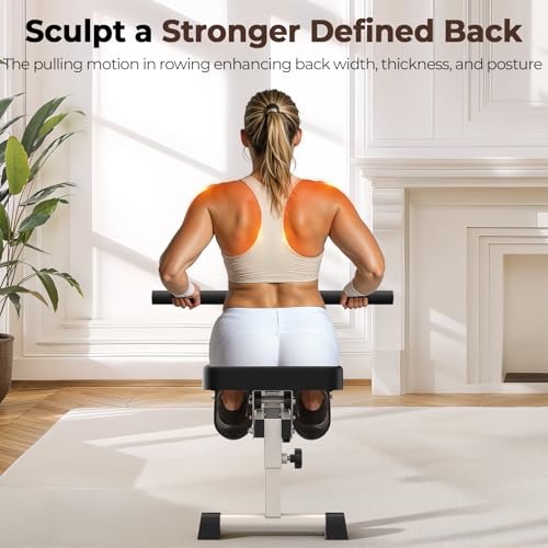 Feierdun Compact Adjustable Rowing Machine for Home 300LBS Weight Capacity with 12 Levels of Resistance for Complete Body Workouts Foldable Hydraulic Rower for Home - Image 2