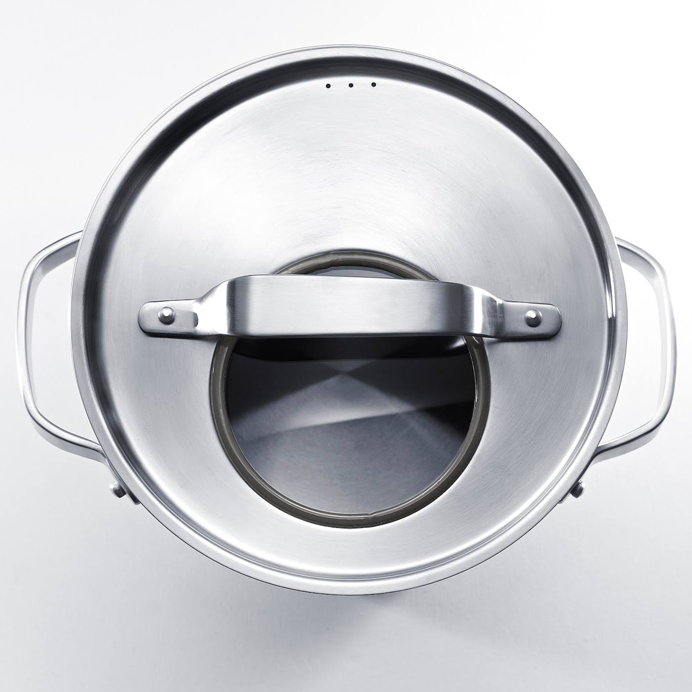 IKEA – SENSUELL Pot with Lid, Stainless Steel/Gray, 5.8 qt - Image 3